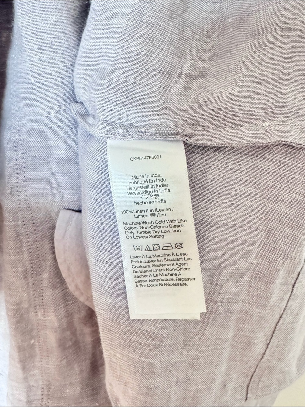 Women’s 100% Linen Madewell Lilac Casual Dress - Size Large - Picture 4 of 7